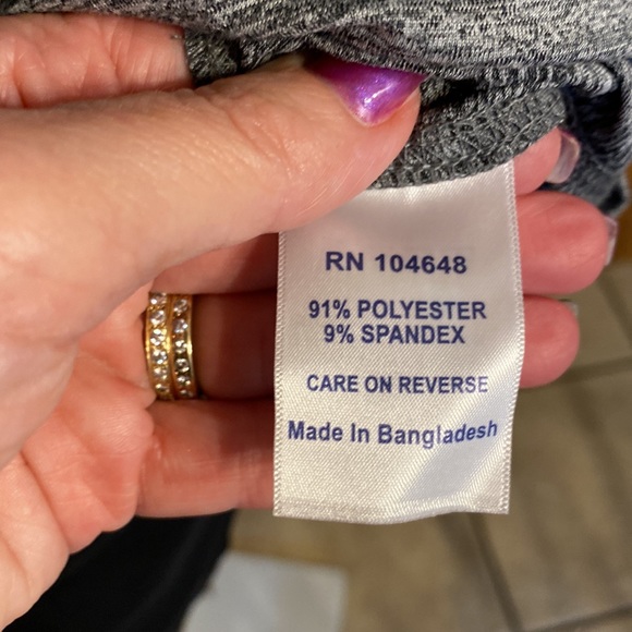 NC University heather gray v neck tank with keyhole & crisscross accent … - Picture 9 of 10